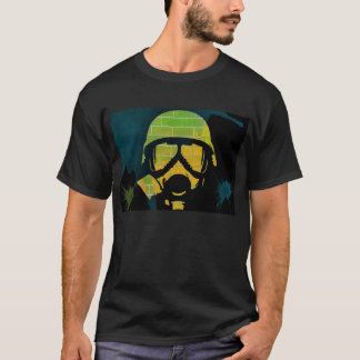 Camiseta Grafites da máscara de gás
