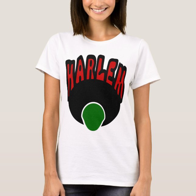 Camiseta Grafites de Harlem com cara & o Afro grande, 3 (Frente)