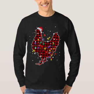 Camiseta Grafo de Xadrez Vermelha de Galinha