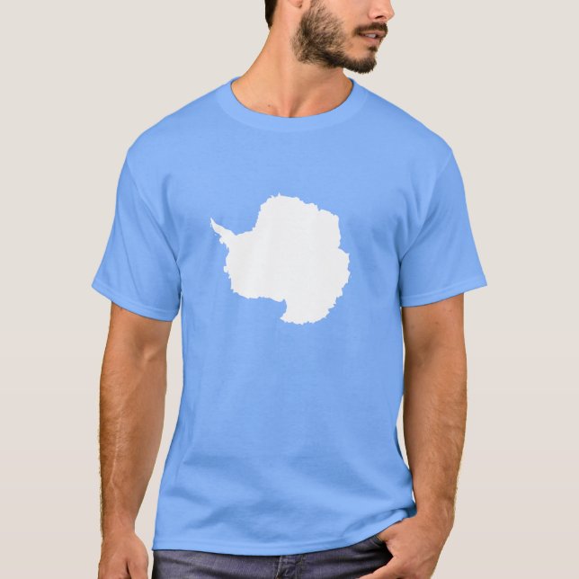 Camiseta Graham Bartram Antártica bandeira azul branca (Frente)