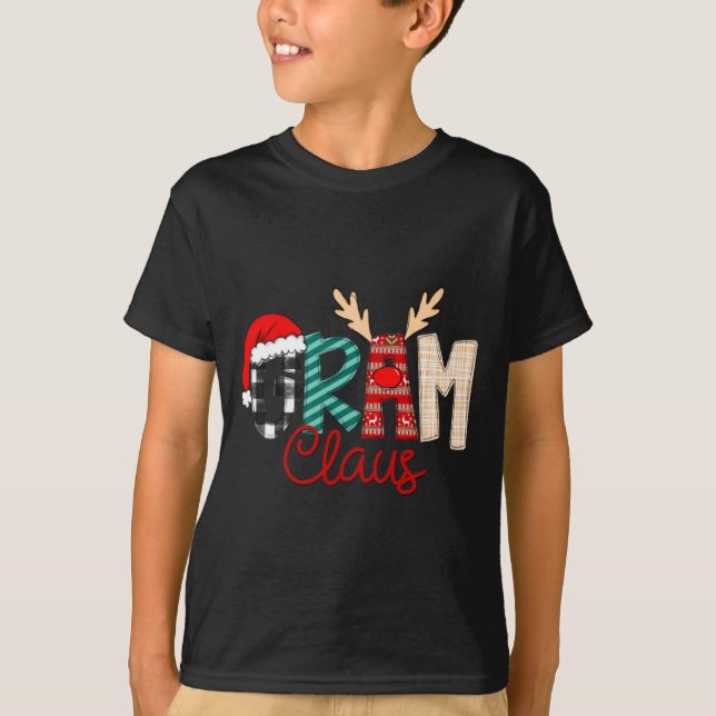 Camiseta Gram Claus Xmas Happy New Santa Claus Merry Christ (Frente)