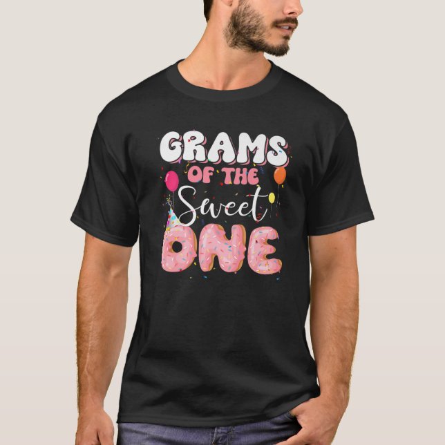Camiseta Gramas Da Família B-Da De Aniversário Um donut 1 R (Frente)