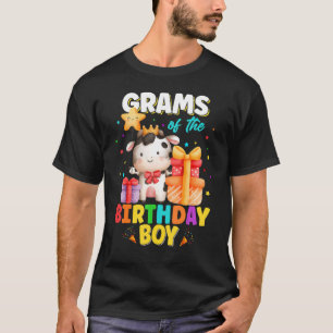 Camiseta Gramas Da Família Birthday Boy Cow Farm