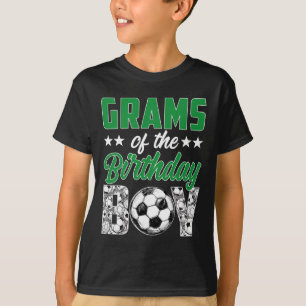 Camiseta Gramas Do Menino De Aniversário Família De Futebol