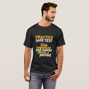 Camiseta Gramática Engraçada Humor Prática Segura Texto Uso