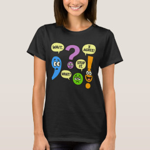 Camiseta Gramática Pontuação Engraçada Espere O Que Pare Co