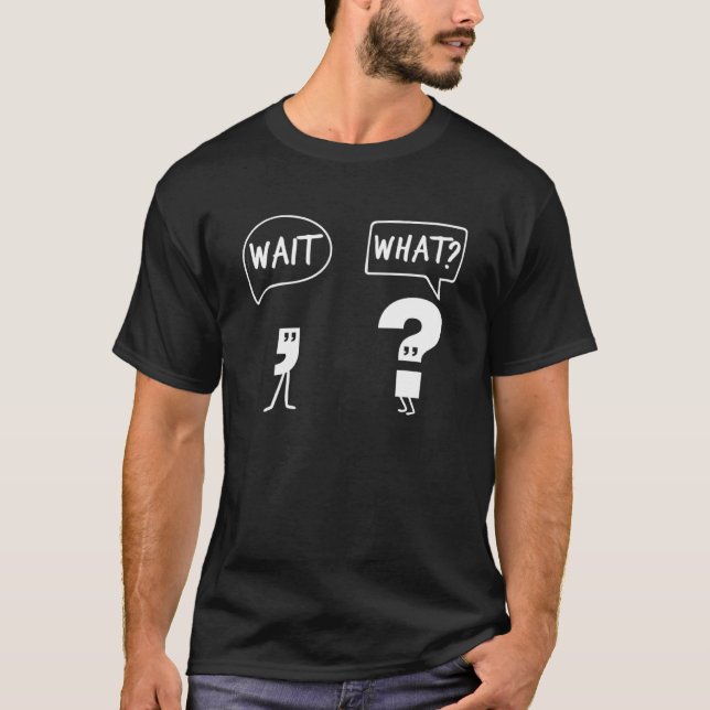 Camiseta Gramática Questionando Estudantes de Pontuação Hil (Frente)