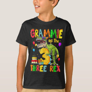 Camiseta Gramímio Do Dinossauro Rex aniversário de 3 anos