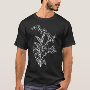 Camiseta Gramíneas Floral Escorpiões Esqueçam-Me Nó Flor