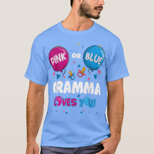 Camiseta Gramma do Balão Cor-de-Rosa ou Azul Te Ama Revea D
