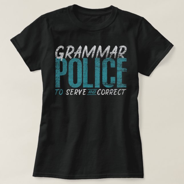 Camiseta Grammar Polícia Engraçado Professor de Inglês (Frente do Design)