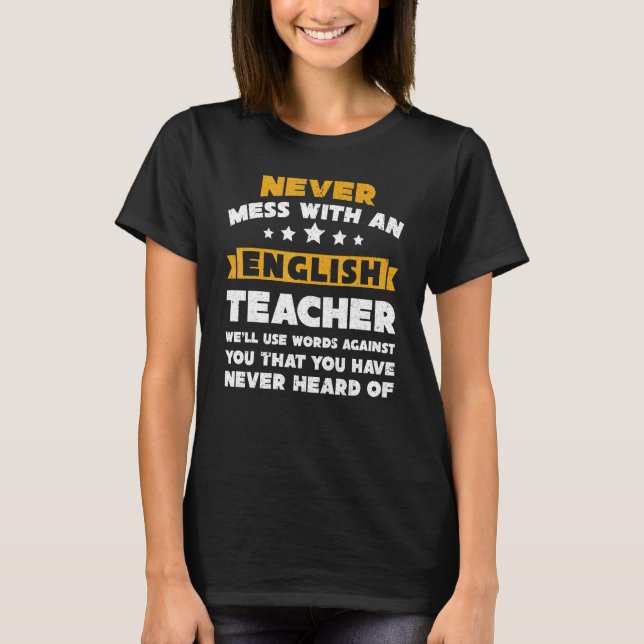Camiseta Grammatical Polícia Inglês Professor Correto Gramm (Frente)