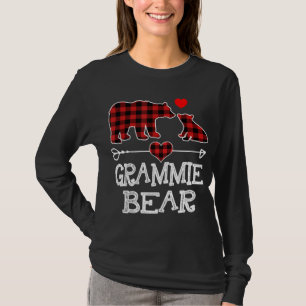 Camiseta Grammie Bear Natal Pajama Xadrez Vermelha Buffalo