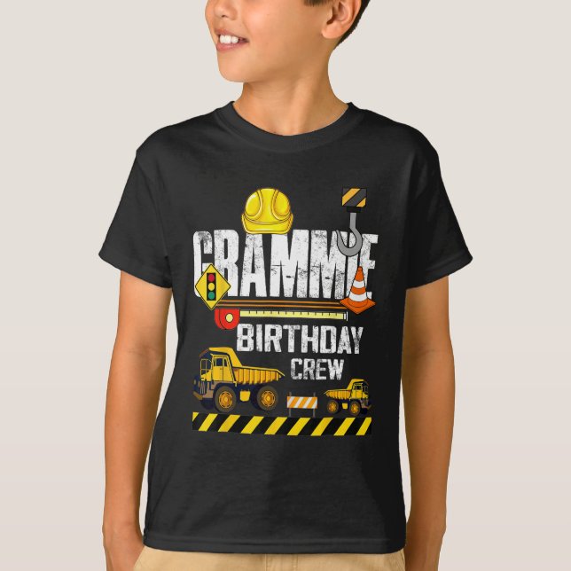Camiseta Grammie Birthday Crew Construction Excavator Party (Frente)