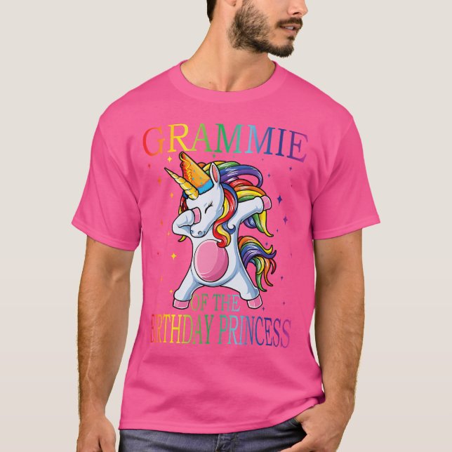 Camiseta Grammie Da Princesa De Aniversário Unicórn (Frente)