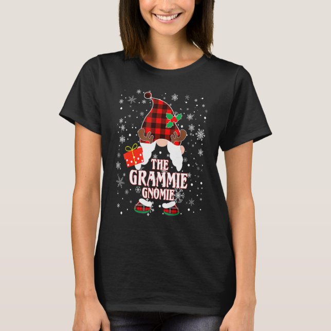 Camiseta Grammie Gnome Buffalo Plaid Matching Family Christ (Frente)
