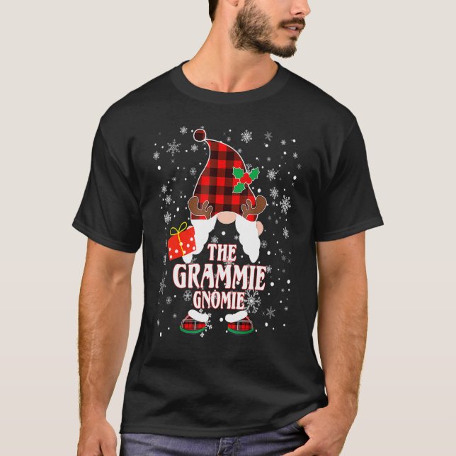 Camiseta Grammie Gnome Buffalo Plaid Matching Family Christ (Frente)