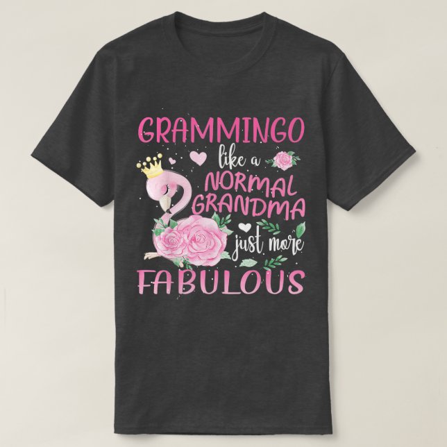 Camiseta Grammingo Como uma avó normal Flamingo (Frente do Design)