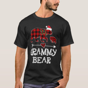 Camiseta Grammy Bear Natal Pijama Xadrez Vermelho Buffalo P