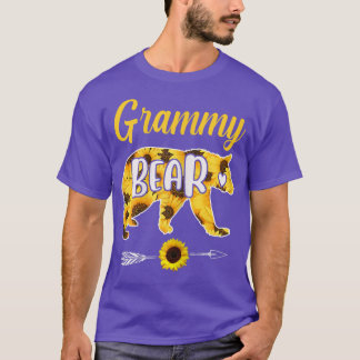 Camiseta Grammy Bear Sunflower Mãe Família Pai
