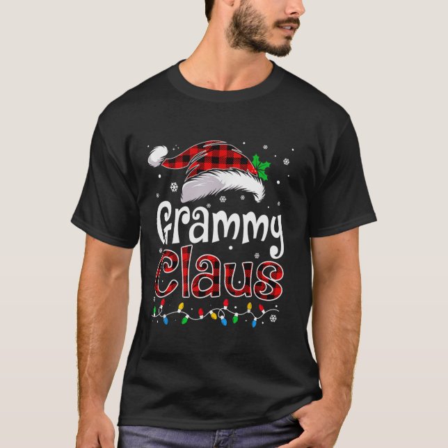 Camiseta Grammy Claus Christmas Lights Pajama Family Matchi (Frente)