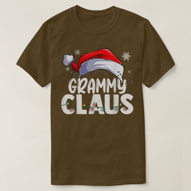Camiseta Grammy Claus Família Xmas Correspondente Vovó Engr (Frente do Design)