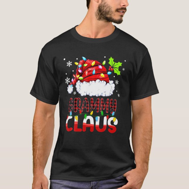 Camiseta Grammy Claus Família Xmas Correspondente Vovó Engr (Frente)