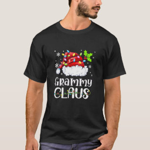 Camiseta Grammy Claus Papais noeis Hat Light Snow Xat