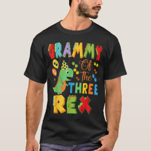 Camiseta Grammy Do Dinossauro De Três aniversário de 3 anos