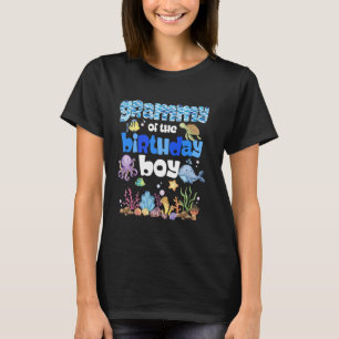 Camiseta Grammy do Menino de Aniversário Peixe do Mar Anima
