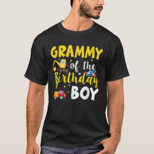 Camiseta Grammy do menino do aniversário Avião Escavadeira