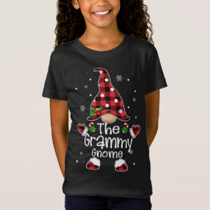 Camiseta Grammy Gnomo Red Xadrez Matching Family Natal P