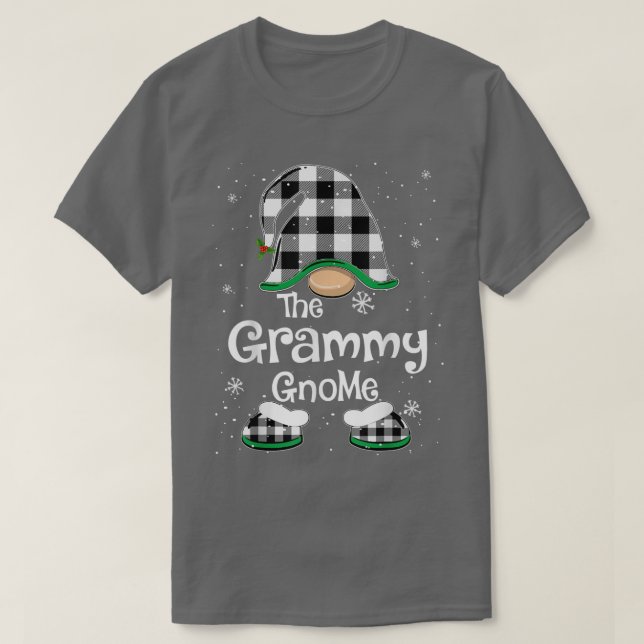 Camiseta Grammy Gnomo Xadrez Buffalo Matching Family Christ (Frente do Design)