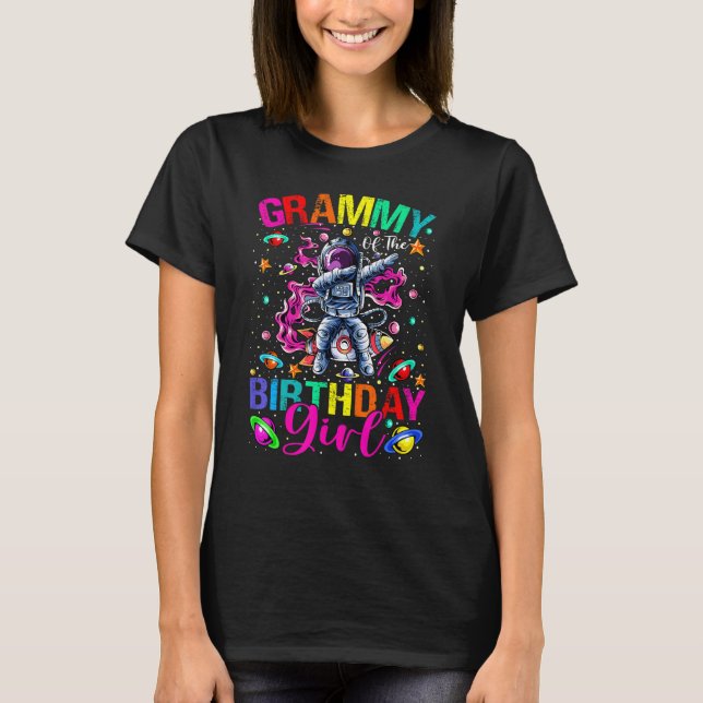 Camiseta Grammy Of Birthday Girl Astronaut Boy Space Th (Frente)