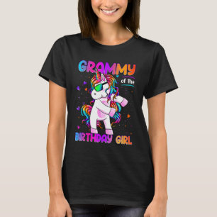 Camiseta Grammy of Birthday Girl Dabbing Unicorn Party