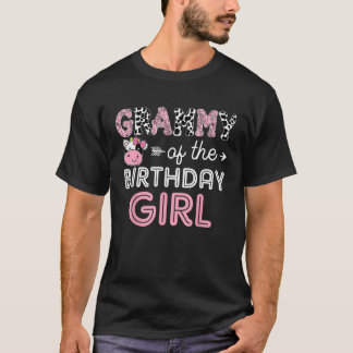 Camiseta Grammy of Birthday Girl Fazenda Cow Matching Fami
