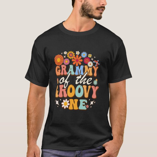Camiseta Grammy of Groovy One Matching Family First Birthda (Frente)