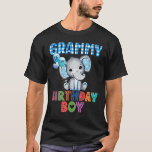Camiseta Grammy Of The Birthday Boy Elephant Baby Theme Ele