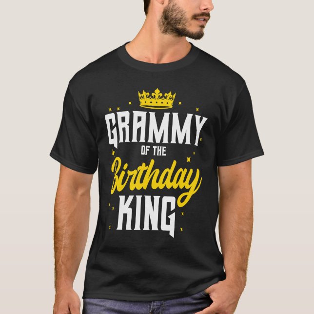 Camiseta Grammy of the Birthday King Party Crown Bday Celeb (Frente)