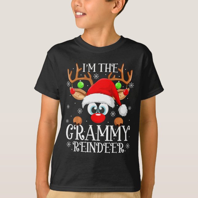 Camiseta Grammy Reindeer Christmas Family Matching Group Fu (Frente)