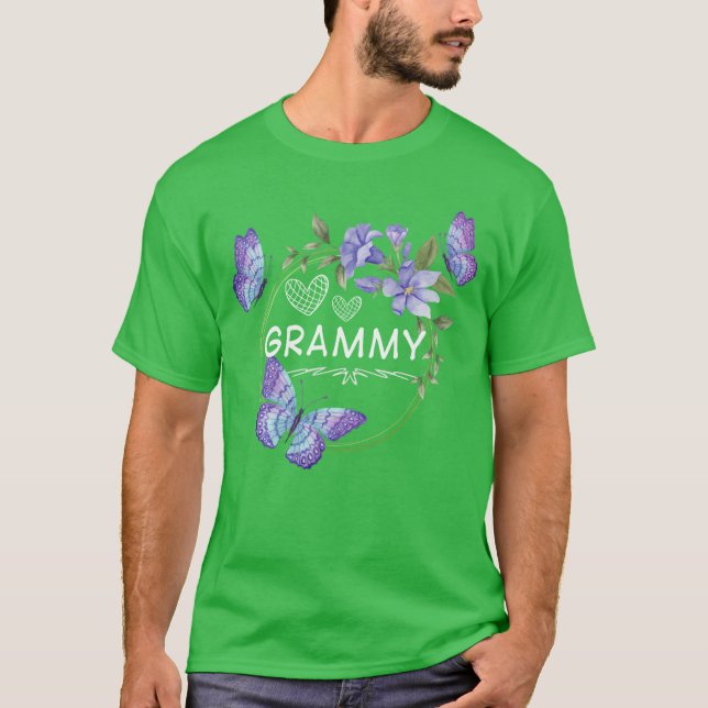 Camiseta Grammy shirt For Women with butterflies Mothers Da (Frente)
