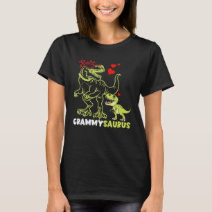 Camiseta Grammysaurus Grammy Dinossauro Rex Dia das Mães