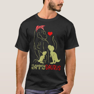Camiseta Grammysaurus Rex Grammy Saurus Dinossaur Mulheres