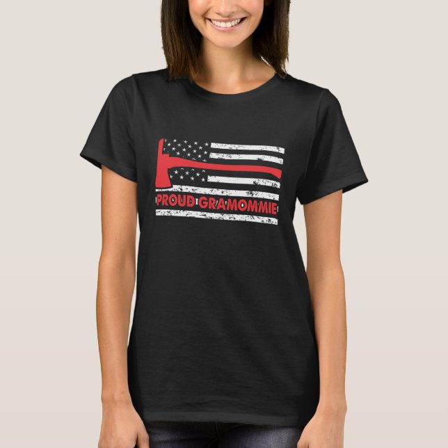 Camiseta Gramommie orgulhoso com bandeira americana e camis (Frente)