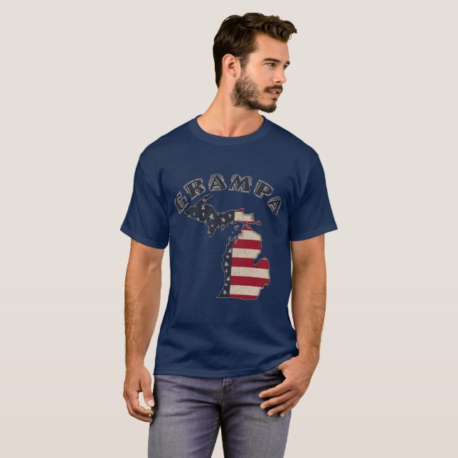 Camiseta Grampa | Grunge Americana Michigan (Frente Completa)