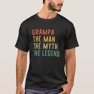 Camiseta Grampa O Homem O Mito A Lenda Vintage Retro