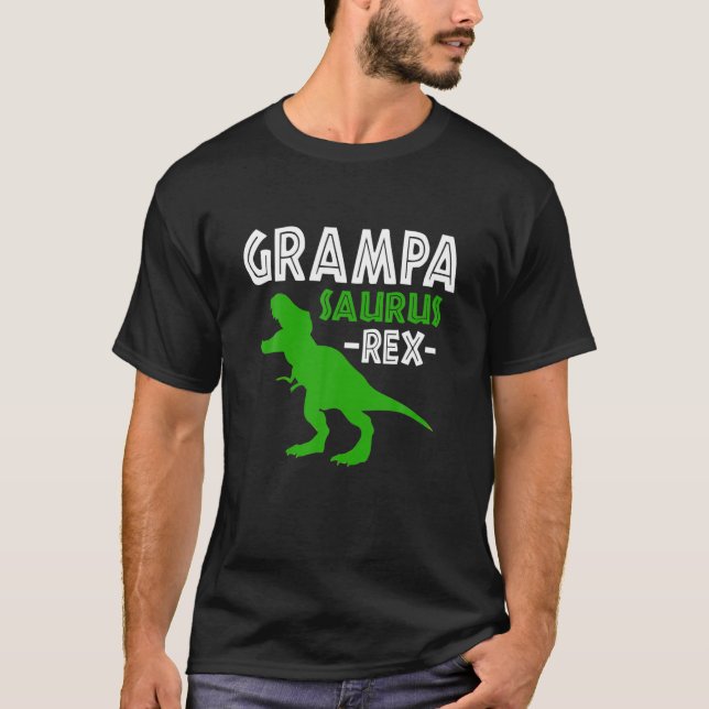 Camiseta Grampasaurus T Rex Dinosaur Grampa Saurus Família  (Frente)