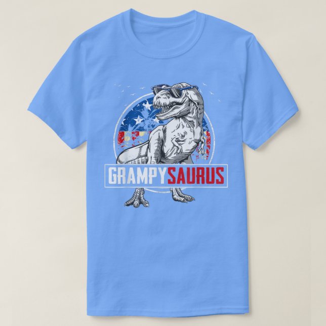 Camiseta Grampus saurus Dinosaur T Re-American Flag Family  (Frente do Design)