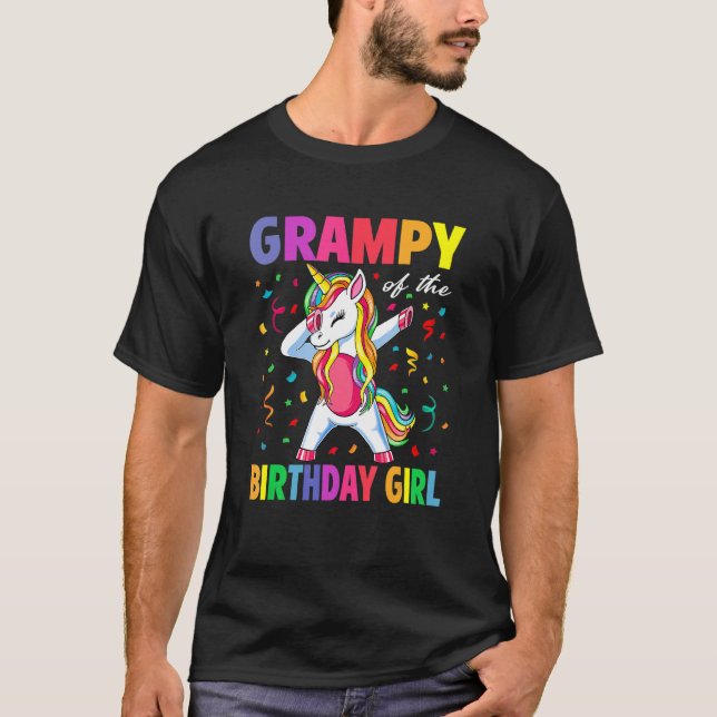 Camiseta Grampy of the Festa de aniversário Girl Dabbing Un (Frente)