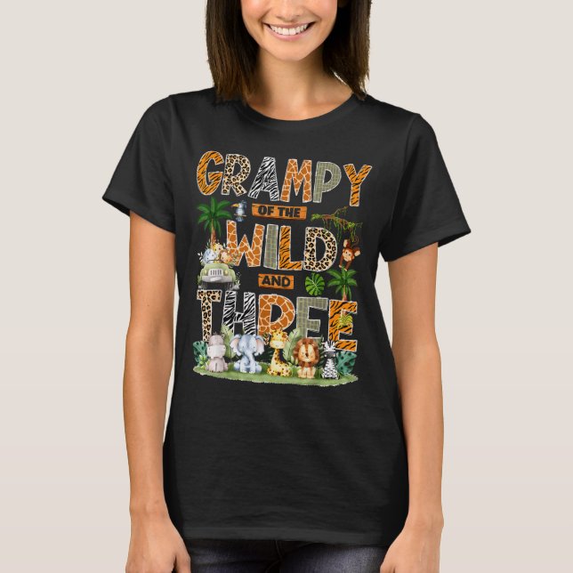 Camiseta Grampy Of The Wild &amp; Three Zoo 3rd Birthday Sa (Frente)
